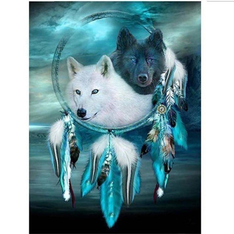DOMROM Wolf Diamond Painting, Tier Diamond Painting Erwachsene Kinder Diamond Painting Set, Diamant Malerei Kit Diamond Art Erwachsene für Home Wand DOMROM Wolf Diamond Painting, Tier Diamond Painting Erwachsene Kinder Diamond Painting Set, Diamant Malerei Kit Diamond Art Erwachsene für Home Wand