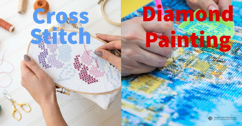 Featured Image for Blog Post: The difference between diamond painting and cross-stitching at Made with Diamonds
