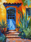 Blue Tile Door - Diamond Painting Kit