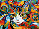 Vibrant Psychedelic Cat