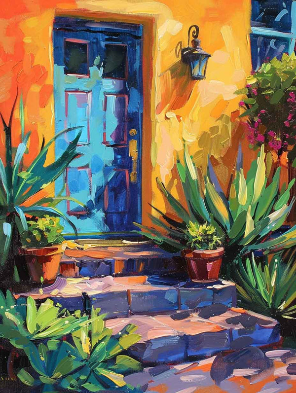 Vibrant Blue Door - Diamond Painting Kit