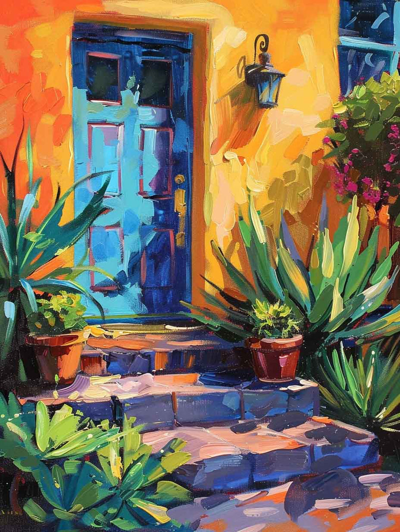 Vibrant Blue Door - Diamond Painting Kit