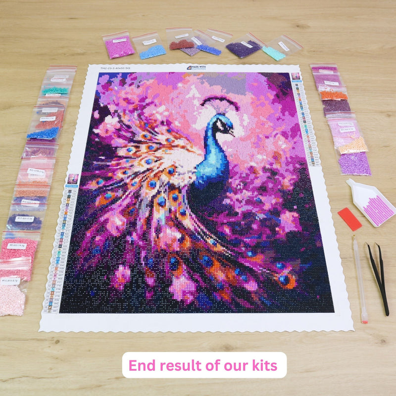 Alpaca Diamond Painting End Result Peacock