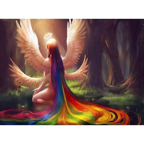 Angel With Rainbow Diamond Painting Diamond Art Kit