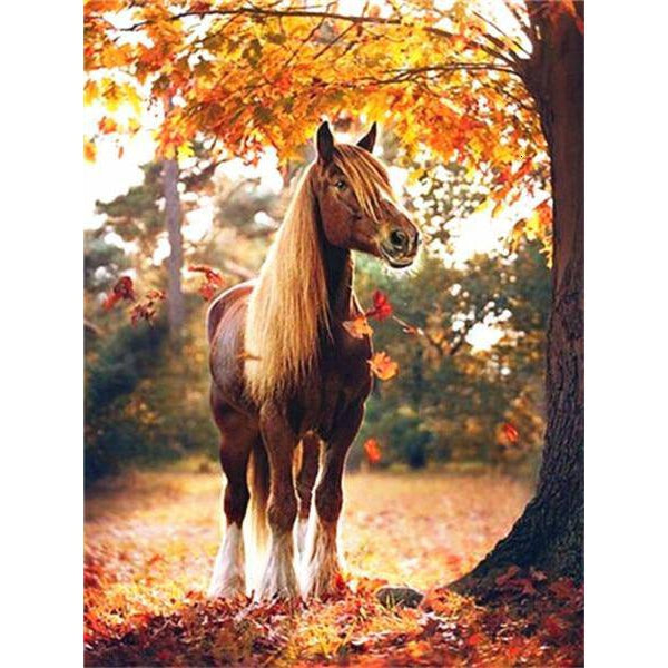 Beautiful Horse Under The Tree Diamond Painting Diamond Art Kit