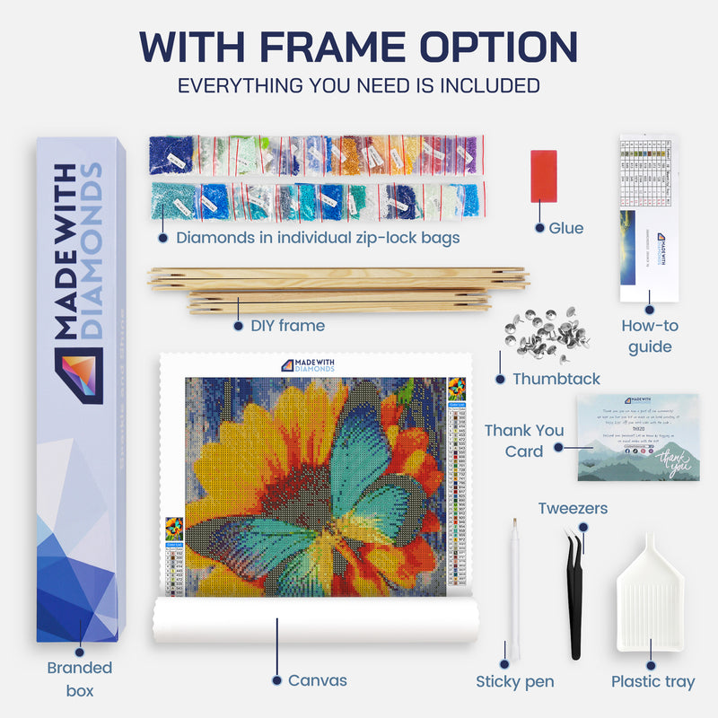 Two Skulls In The Heart Diamond Painting Kit With Frame Option