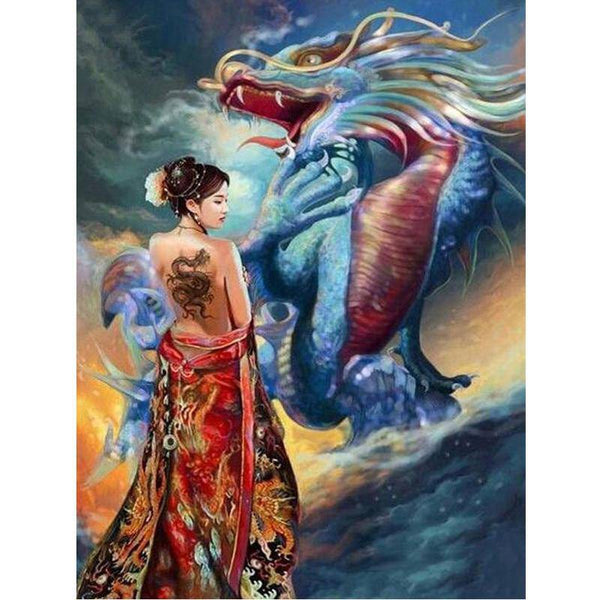 Chinese Goddess and Dragon Diamond Painting Diamond Art Kit