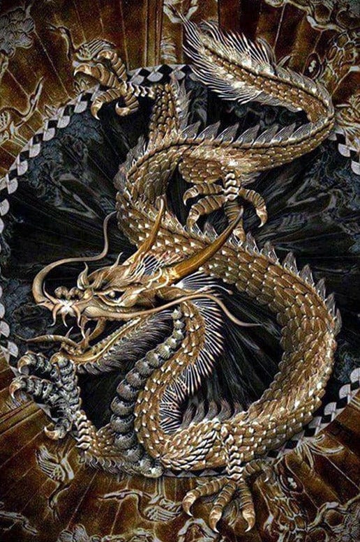 Chinese Golden Dragon Diamond Painting Diamond Art Kit