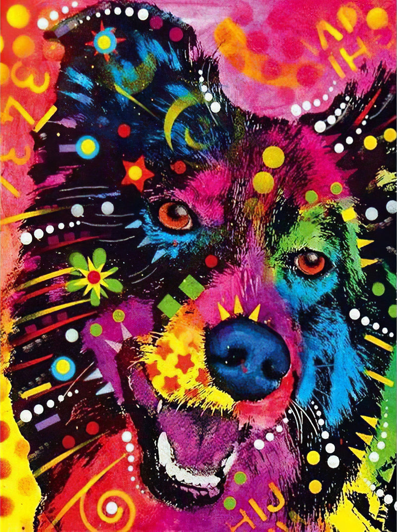 Colored Dog Diamond Painting Diamond Art Kit