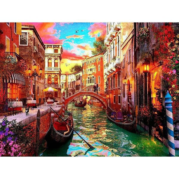 Colorful Canal Of Venice Diamond Painting Diamond Art Kit