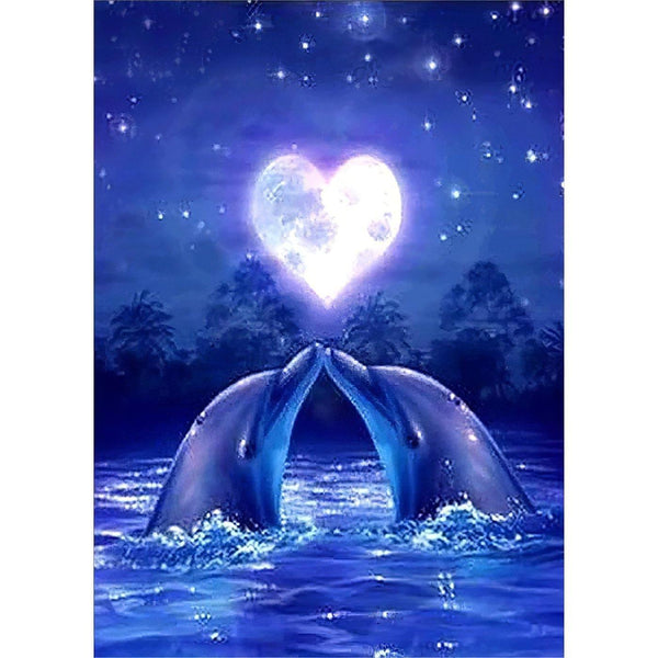 Dolphin In Love Diamond Painting Diamond Art Kit