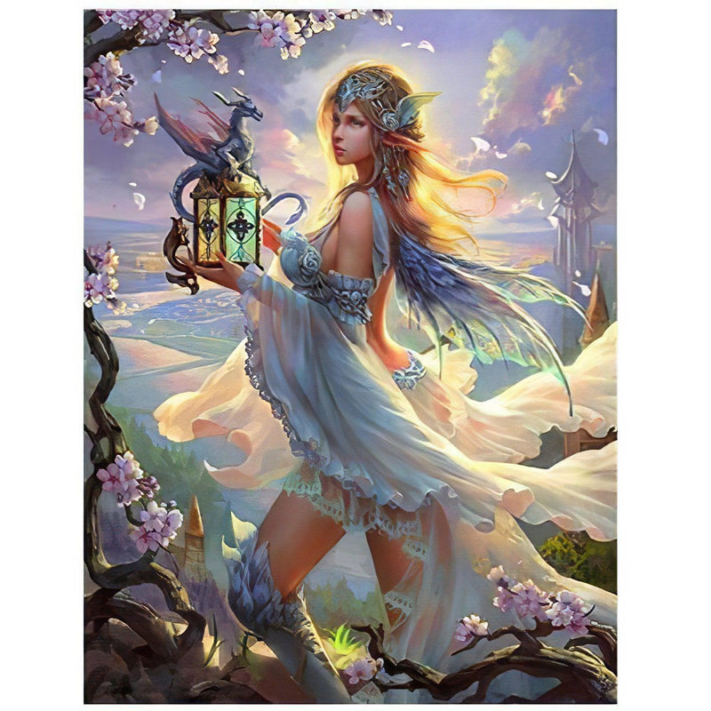 Fairy With Dragon Diamond Painting Diamond Art Kit