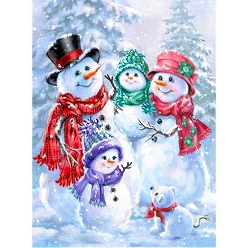 Family Of Snowman Diamond Painting Diamond Art Kit