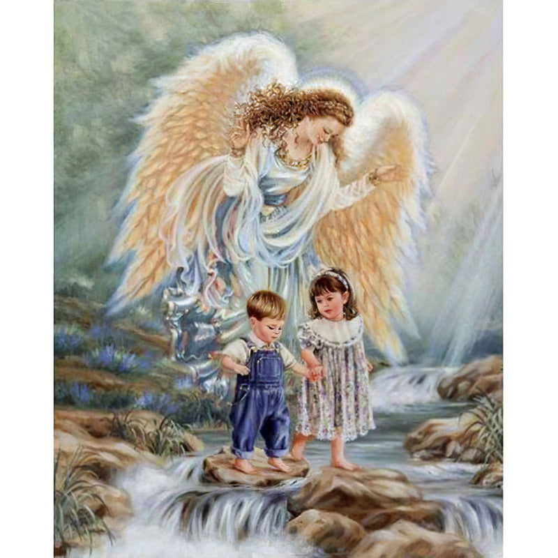 Girl Angel Over Waterfall Diamond Painting Diamond Art Kit