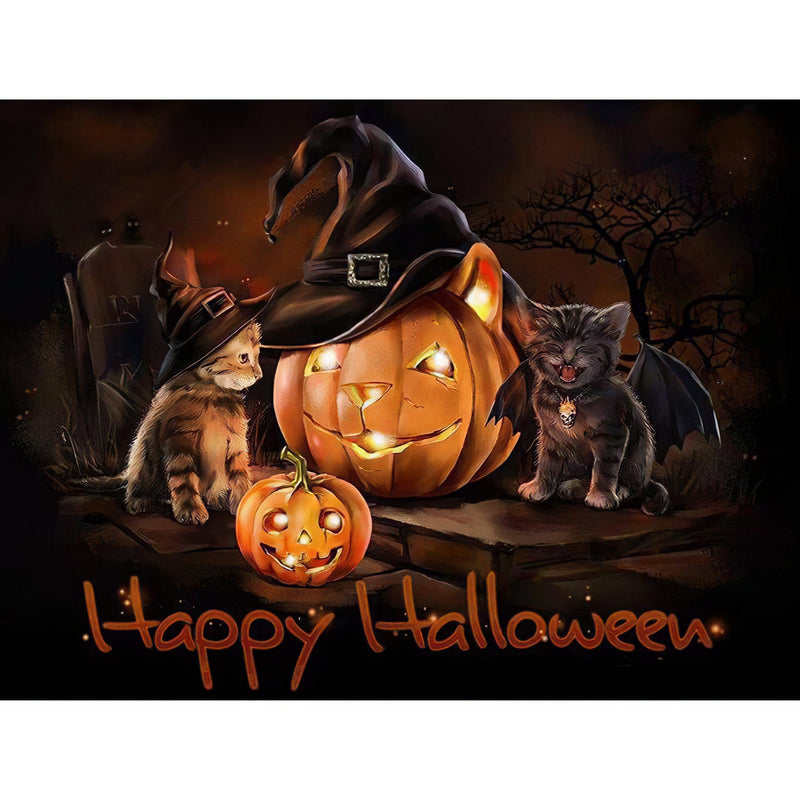 Happy Halloween'S Cat Diamond Painting Diamond Art Kit