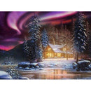 Lake Mountains Winter House Diamond Painting Diamond Art Kit