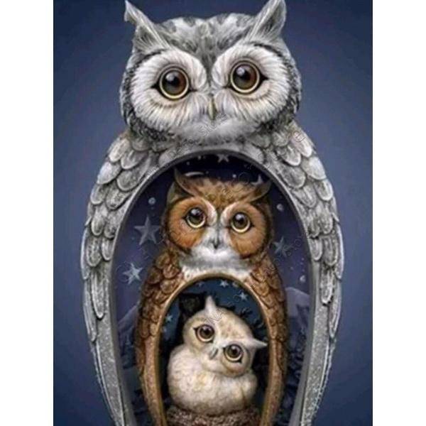Owl Family Diamond Painting Diamond Art Kit