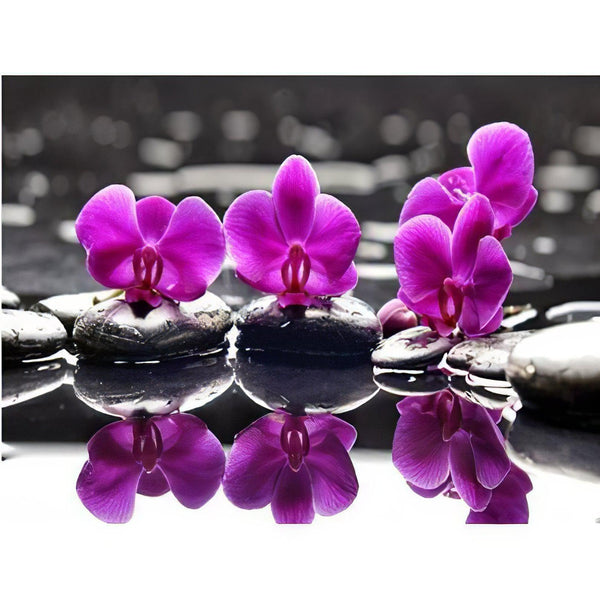 Purple Flower In The Water Diamond Painting Diamond Art Kit