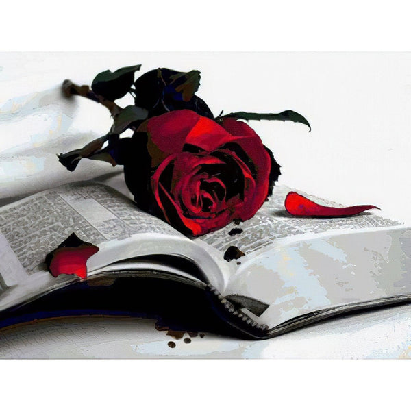 The Rose And Book Diamond Painting Diamond Art Kit