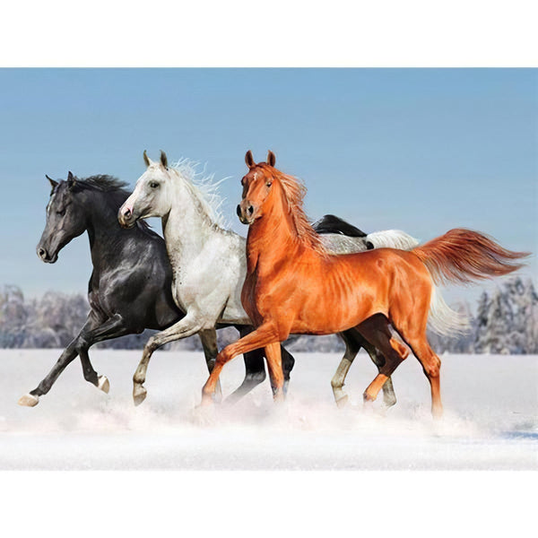 Three Horse In Winter Diamond Painting Diamond Art Kit