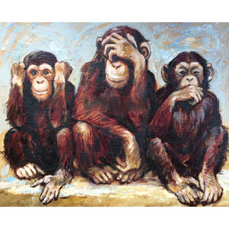 Three Monkeys Diamond Painting Diamond Art Kit