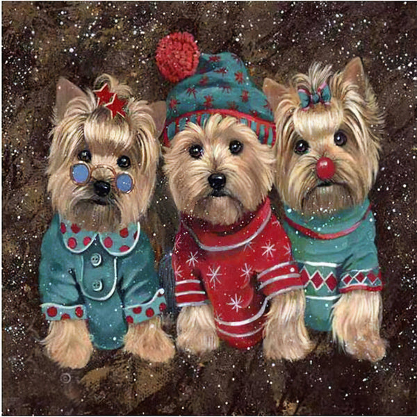 Three Puppies In Winter Diamond Painting Diamond Art Kit