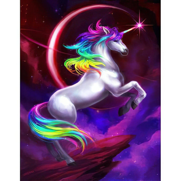 Unicorn With Colorful Rainbow Diamond Painting Diamond Art Kit