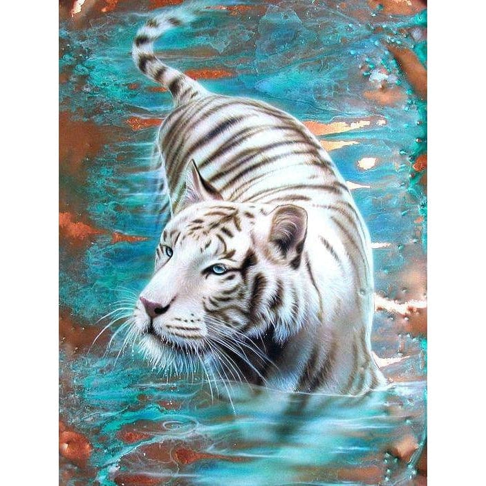 White Tiger In Water Diamond Painting Diamond Art Kit