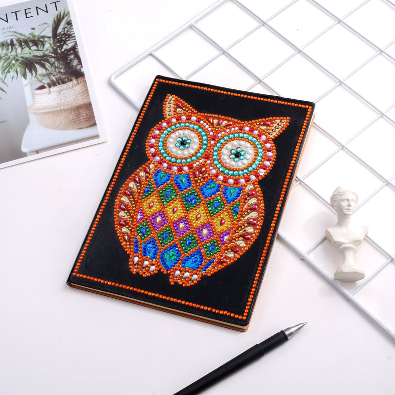 Notebook Smart Owl-Made with Diamonds