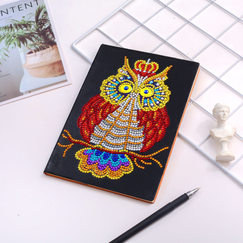 Notebook The Golden Eyes Owl-Made with Diamonds